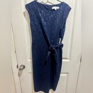 Navy Floral Midi Dress